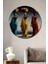 Renkli Kadın Silüetleri Ahşap Mdf Dekoratif Ev/işyeri Duvar Tablo Yuvarlak Ev/işyeri Duvar Tablo 1