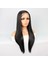 Fiber Sentetik Siyah Düz Tül Peruk 3