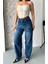 Baggy Süper Taş Bıyık Yıkama Koyu Mavi Jeans Pantolon D2007 1