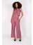 Crop Yelek & Düğmeli Bol Paça Pantolon Takım-Rose 4