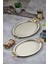 Oval Model Lüx Metal 2’li Sunum Tepsisi – Şık Kulplu Çay Tepsisi, Kahve ve Nişan Sunum Tepsisi Seti (37X28 cm ve 44X33 Cm) 2