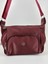 Kadın Suni Deri Bordo Çok Gözlü Günlük Midi Boy Omuz Çantası 1