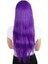 Uzun Kahküllü Fiber Sentetik Peruk / Mor 4