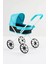 Büyük Tekerlekli Tenteli Katlanabilir Metal Oyuncak Bebek Puseti Premium Lüx Mavi 6