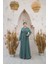Ankanoor Mint Gizli Patlı Biyeli Abaya Kol Ferace ANKA255058 2
