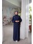 Ankanoor Lacivert Medine Ipeği Şallı Namaz Elbisesi ANKA255047 2
