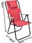 2' Li Yastıklı Yüksek Sırtlı Katlanır Büyük Boy Kamp Piknik Sandalyesi, Ağaç Kollu-Kırmızı 4