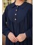 Ankanoor Lacivert Gömlek Yaka Düğmeli Elbise ANKA255064 2
