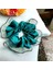 Kadın Yeşil Kenarları Tül Scrunchie Büyük Boy Simit Toka 1