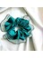 Kadın Yeşil Kenarları Tül Scrunchie Büyük Boy Simit Toka 3