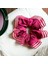 Kadın Pembe Kenarları Tül Scrunchie Büyük Boy Simit Toka 1