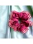 Kadın Pembe Kenarları Tül Scrunchie Büyük Boy Simit Toka 3