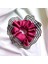 Kadın Bordo Kenarları Tül Scrunchie Büyük Boy Simit Toka 1
