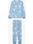 Açık Mavi Erkek Çocuk Mountain Canavar Desenli Pijama Takımı 1