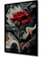 Çerçeve Görünümlü Kırmızı Gül Siyah Soyut Dekoratif Ahşap Mdf Tablo Dikdörtgen Tablo 2