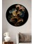 Çerçeve Görünümlü Soyut Sanat Çiçek Desenli Dekoratif Ahşap Mdf Tablo Yuvarlak Tablo 1