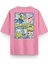 Sünger Bob Sponge Bob Yarı Oversize Sırt Baskılı Pembe Tshirt 1232 1