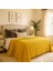 Waffle %100 Pamuk Premium Yatak Örtüsü Hardal Renk Çift Kişilik 230X250 cm 3