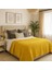 Waffle %100 Pamuk Premium Yatak Örtüsü Hardal Renk Çift Kişilik 230X250 cm 5