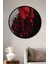 Çerçeve Görünümlü Kırmızı Soyut Geometrik Ahşap Mdf Dekoratif Ev Duvar Tablo Yuvarlak Ev Duvar Tablo 1