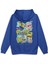 Sünger Bob Sırt Baskılı Kapüşonlu Oversize Sweatshirt Mavi Hoodie H1232 1