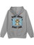 Tom & Jerry Baskılı Kapüşonlu Oversize Sweatshirt Gri Hoodie H1381 1