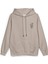 Baskılı Kapüşonlu Oversize Sweatshirt Taş Rengi Hoodie H1381 2