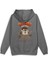 Tazmanian Devil Tazmanya Canavarı Sırt Baskılı Kapüşonlu Oversize Sweatshirt Gri Hoodie H1392 1