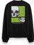 Skull Kurukafa Sırt Baskılı Siyah Oversize Sweatshirt S1208 1