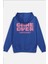 Game Over Sırt Baskılı Kapüşonlu Oversize Sweatshirt Mavi Hoodie H1199 1