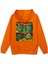 Ninja Kaplumbağalar Sırt Baskılı Kapüşonlu Oversize Sweatshirt Turuncu Hoodie H1302 1