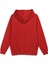Teddy Bear Baskılı Kapüşonlu Oversize Sweatshirt Kırmızı Hoodie H1069 2