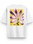 Beyaz Oversize Tshirt Make Sure Çiçek Baskılı Oversize Yazılı Unisex Tişört 1239 1
