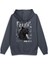 Feline Leopard Leopar Sırt Baskılı Kapüşonlu Oversize Sweatshirt Füme Hoodie H1401 1