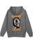 Daffy Duck Sırt Baskılı Kapüşonlu Oversize Sweatshirt Gri Hoodie H1393 1