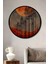 Çerçeve Görünümlü Kızıl Ay Ormanı Dekoratif Ahşap Mdf Yuvarlak Ev,iş Yeri Duvar Tablo 1