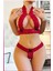 Kırmızı Dantel Şeritli Seksi Sütyen Külot Takım 3