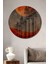 Kızıl Ay Ormanı Dekoratif Ahşap Mdf Yuvarlak Ev,iş Yeri Duvar Tablo 1