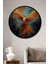 Çerçeve Görünümlü Ateş Kuşu Dekoratif Ahşap Mdf Işyeri Duvar Tablo Yuvarlak Işyeri Duvar Tablo 1