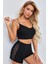 Kadın Siyah Yanları ve Sırtı Dantel Detaylı Çift Sıra Ince Lastikli Şortlu Gecelik Takım 1