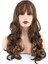 Dalgalı Perçemli Uzun Fiber Sentetik Peruk / Koyu Kumral 2