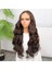 Gür Yoğun Su Dalgalı Kumral Fiber Sentetik Uzun Tül Peruk 3