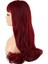Kahküllü Uzun Dalgalı Fiber Sentetik Peruk / Kızıl 4