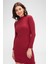 Kadın Bordo Kaşkorse Balıkçı Yaka Uzun Kollu Bodycon Mini Elbise 3