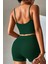 Kadın Yeşil Şortlu Kaşkorse Gecelik Takım 2