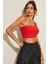 Kadın Kırmızı Tek Omuz Crop Büstiyer 1