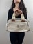 Kadın Suni Deri Krem Çok Gözlü Casual Midi Boy Omuz Çantası 1