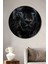 Kara Panter Asalet Dekoratif Ahşap Mdf Ev/işyeri Duvar Tablo Yuvarlak Ev/işyeri Duvar Tablo 1
