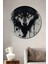 Kurt Siyah Beyaz Ahşap Mdf Dekoratif Ev/işyeri Duvar Tablo Yuvarlak Ev/işyeri Duvar Tablo 1
