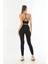Siyah Mı Emay 3921 Soft Seamless Ripli Tayt Yoga Takımı 2